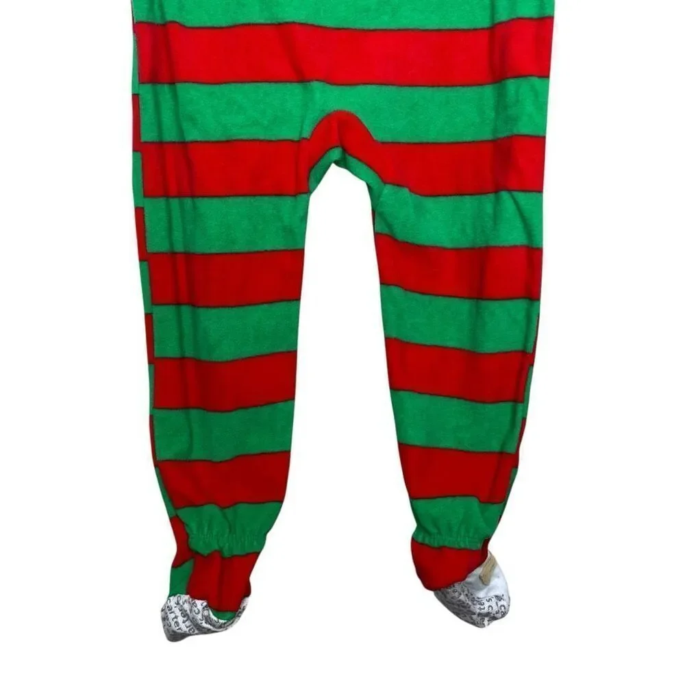 Bundle of 2 Carter’s Fleece Footed Pajamas Christmas Elf + Dino 3T